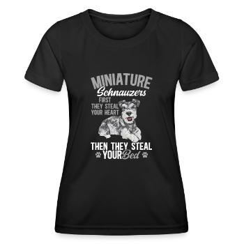 Schnauzer nain Chien Schnauzer - T-shirt sport Femme - noir - Devant - AI Model Female 172 light (172cm)