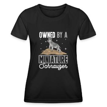 Schnauzer nain Chien Schnauzer - T-shirt sport Femme - noir - Devant - AI Model Female 172 light (172cm)