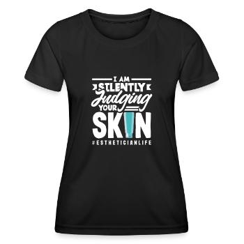 Hautpflege Kosmetikerin Kosmetik - Frauen Funktions-T-Shirt - Schwarz - Vorne - AI Model Female 172 light (172cm)