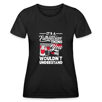Hautpflege Kosmetikerin Kosmetik - Frauen Funktions-T-Shirt - Schwarz - Vorne - AI Model Female 172 light (172cm)