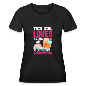 Hautpflege Kosmetikerin Kosmetik - Frauen Funktions-T-Shirt - Schwarz - Vorne - AI Model Female 172 light (172cm)