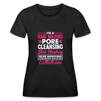 Hautpflege Kosmetikerin Kosmetik - Frauen Funktions-T-Shirt - Schwarz - Vorne - AI Model Female 172 light (172cm)