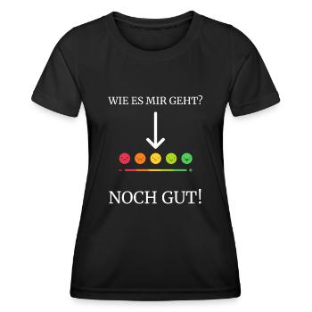 Lustiger Spruch mit Stimmungsbarometer Design - Frauen Funktions-T-Shirt - Schwarz - Vorne - AI Model Female 172 light (172cm)