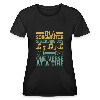 Musicien Auteur-compositeur Chanteur Musicien Musique Musique Pr - T-shirt sport Femme - noir - Devant - AI Model Female 172 light (172cm)