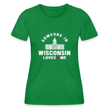 Quelqu’un dans le Wisconsin m’aime - T-shirt sport Femme - vert - Devant - AI Model Female 172 dark (172cm)