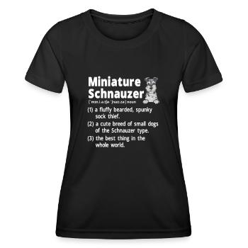 Schnauzer nain Chien Schnauzer - T-shirt sport Femme - noir - Devant - AI Model Female 172 light (172cm)