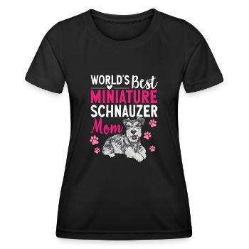 Schnauzer nain Chien Schnauzer - T-shirt sport Femme - noir - Devant - AI Model Female 172 light (172cm)