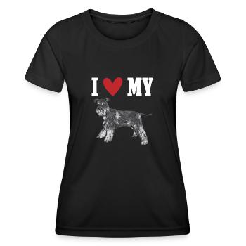 Schnauzer nain Chien Schnauzer - T-shirt sport Femme - noir - Devant - AI Model Female 172 light (172cm)