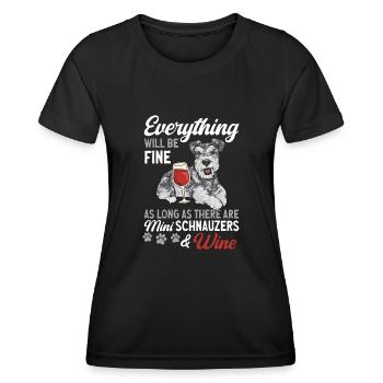 Schnauzer nain Chien Schnauzer - T-shirt sport Femme - noir - Devant - AI Model Female 172 light (172cm)