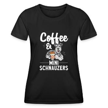 Schnauzer nain Chien Schnauzer - T-shirt sport Femme - noir - Devant - AI Model Female 172 light (172cm)