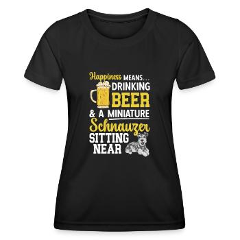 Schnauzer nain Chien Schnauzer - T-shirt sport Femme - noir - Devant - AI Model Female 172 light (172cm)