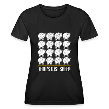 Many Sheep - Women's Functional T-Shirt - black - Front - AI Model Female 172 light (172cm)