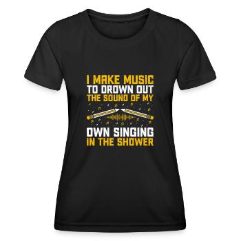 Musicien Auteur-compositeur Chanteur Musicien Musique Musique Pr - T-shirt sport Femme - noir - Devant - AI Model Female 172 light (172cm)