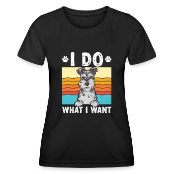 Schnauzer nain Chien Schnauzer - T-shirt sport Femme - noir - Devant - AI Model Female 172 light (172cm)