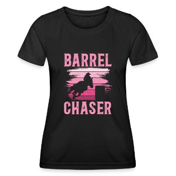 Rodeo Barrel Racing Pferd - Frauen Funktions-T-Shirt - Schwarz - Vorne - AI Model Female 172 light (172cm)