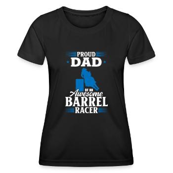 Cheval de course de barils de rodéo - T-shirt sport Femme - noir - Devant - AI Model Female 172 light (172cm)