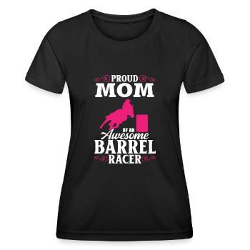Cheval de course de barils de rodéo - T-shirt sport Femme - noir - Devant - AI Model Female 172 light (172cm)