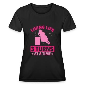 Rodeo Barrel Racing Pferd - Frauen Funktions-T-Shirt - Schwarz - Vorne - AI Model Female 172 light (172cm)