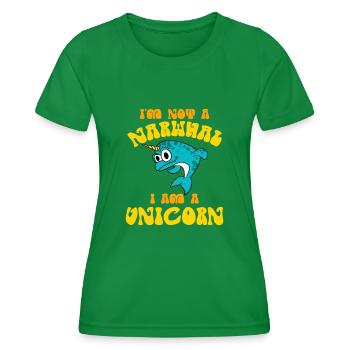 Je ne suis pas un narval, je suis une licorne drôle d’animal marin - T-shirt sport Femme - vert - Devant - AI Model Female 172 dark (172cm)