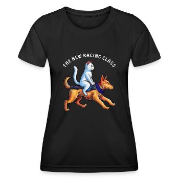 HUND KATZE THE NEW RACING CLASS - Frauen Funktions-T-Shirt - Schwarz - Vorne - AI Model Female 172 light (172cm)
