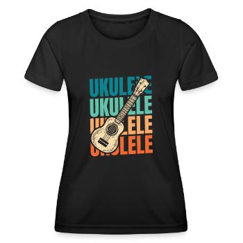 Ukulele - Frauen Funktions-T-Shirt - Schwarz - Vorne - AI Model Female 172 light (172cm)