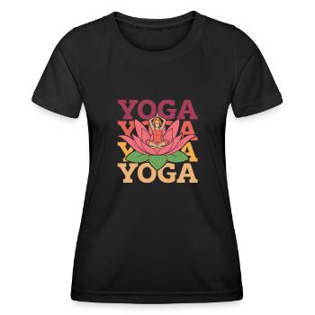 Yoga - T-shirt sport Femme - noir - Devant - AI Model Female 172 light (172cm)