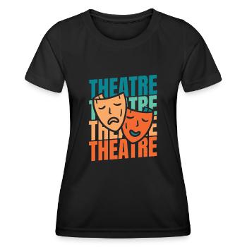 Theater Schauspieler - Frauen Funktions-T-Shirt - Schwarz - Vorne - AI Model Female 172 light (172cm)