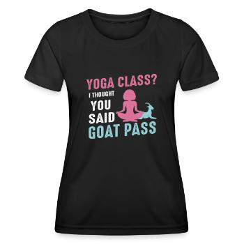 Yoga Class Or Goat Pass - Women's Functional T-Shirt - black - Front - AI Model Female 172 light (172cm)