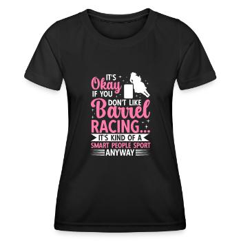 Cheval de course de barils de rodéo - T-shirt sport Femme - noir - Devant - AI Model Female 172 light (172cm)