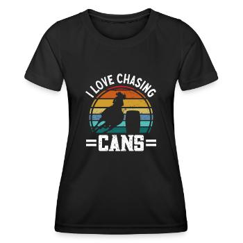 Cheval de course de barils de rodéo - T-shirt sport Femme - noir - Devant - AI Model Female 172 light (172cm)