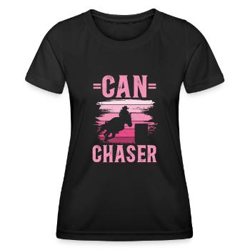 Cheval de course de barils de rodéo - T-shirt sport Femme - noir - Devant - AI Model Female 172 light (172cm)
