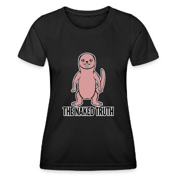 Blague de rat-taupe nu - T-shirt sport Femme - noir - Devant - AI Model Female 172 light (172cm)