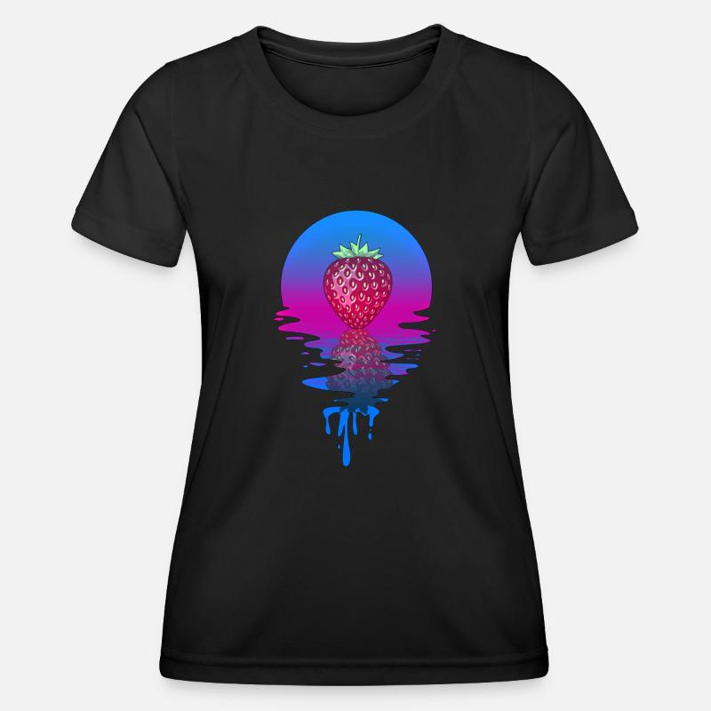 Sunset Strawberry - Women's Functional T-Shirt - black