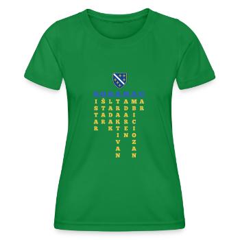 Bosnia Flag Bosna Shirt – Perfect Bosnian - Women's Functional T-Shirt - kelly green - Front - AI Model Female 172 dark (172cm)