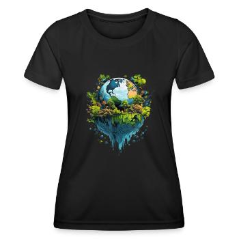 Respektiere deine Mutter am Tag der Erde - Frauen Funktions-T-Shirt - Schwarz - Vorne - AI Model Female 172 light (172cm)