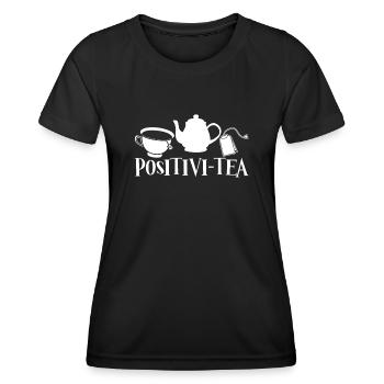 Positive Tea Bag Tea Cup Tea Mug Teapot - Women's Functional T-Shirt - black - Front - AI Model Female 172 light (172cm)