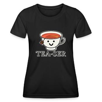 Tea Mug Teapot Tea Bag Tea Cup - Women's Functional T-Shirt - black - Front - AI Model Female 172 light (172cm)