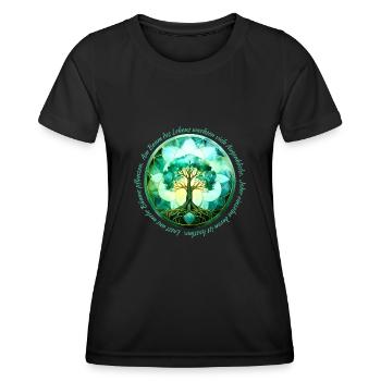 Baum des Lebens grün - Frauen Funktions-T-Shirt - Schwarz - Vorne - AI Model Female 172 light (172cm)