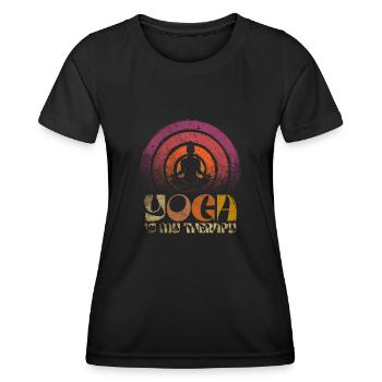 Yoga Is My Therapy - Women's Functional T-Shirt - black - Front - AI Model Female 172 light (172cm)