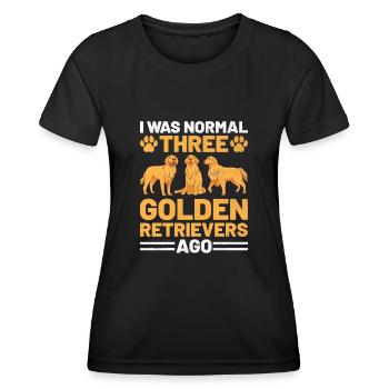 Ich war normal drei Golden Retriever vor GR Retrie - Frauen Funktions-T-Shirt - Schwarz - Vorne - AI Model Female 172 light (172cm)