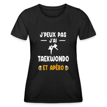Taekwondo Ich kann nicht Ich kann Taekwondo Aperitif - Frauen Funktions-T-Shirt - Schwarz - Vorne - AI Model Female 172 light (172cm)