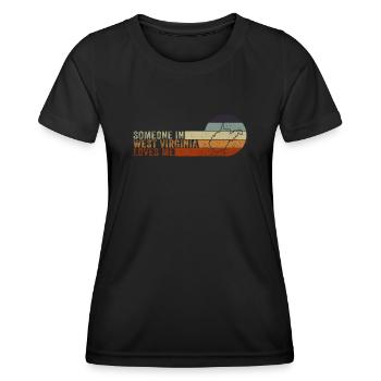 Jemand in West Virginia liebt mich - Frauen Funktions-T-Shirt - Schwarz - Vorne - AI Model Female 172 light (172cm)