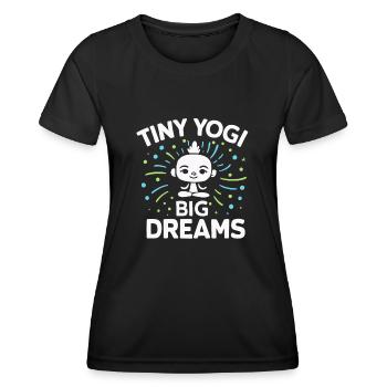 Tiny Yogi Big Dreams Méditation - T-shirt sport Femme - noir - Devant - AI Model Female 172 light (172cm)