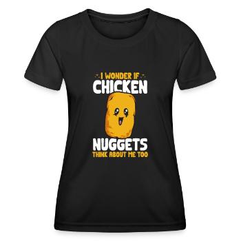 Chicken Nugget Lover Chicken Nuggets - Women's Functional T-Shirt - black - Front - AI Model Female 172 light (172cm)