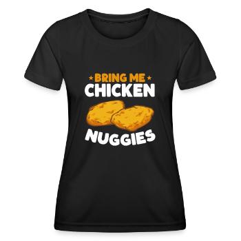 Chicken Nugget Lover Chicken Nuggets - Women's Functional T-Shirt - black - Front - AI Model Female 172 light (172cm)