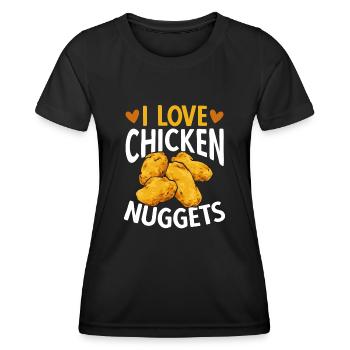 Chicken Nugget Liebhaber Chicken Nuggets - Frauen Funktions-T-Shirt - Schwarz - Vorne - AI Model Female 172 light (172cm)