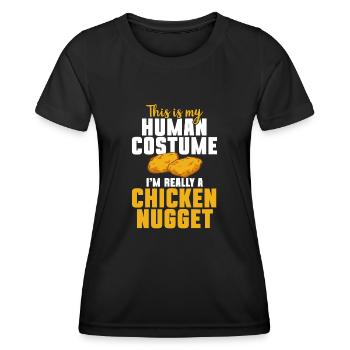 Chicken Nugget Liebhaber Chicken Nuggets - Frauen Funktions-T-Shirt - Schwarz - Vorne - AI Model Female 172 light (172cm)