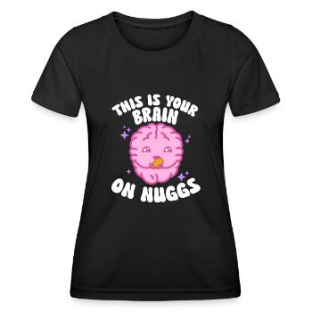 Chicken Nugget Liebhaber Chicken Nuggets - Frauen Funktions-T-Shirt - Schwarz - Vorne - AI Model Female 172 light (172cm)