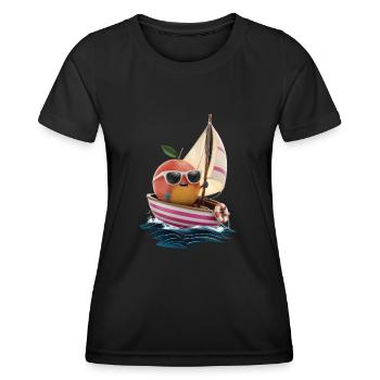Obst Grapefruit Bootfahren Geschenk - Frauen Funktions-T-Shirt - Schwarz - Vorne - AI Model Female 172 light (172cm)