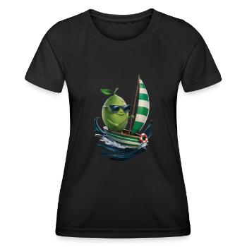 Frucht Limette Bootfahren Geschenk - Frauen Funktions-T-Shirt - Schwarz - Vorne - AI Model Female 172 light (172cm)